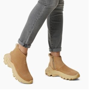 Sorel Camel Ankle Booties with Rugged Sole